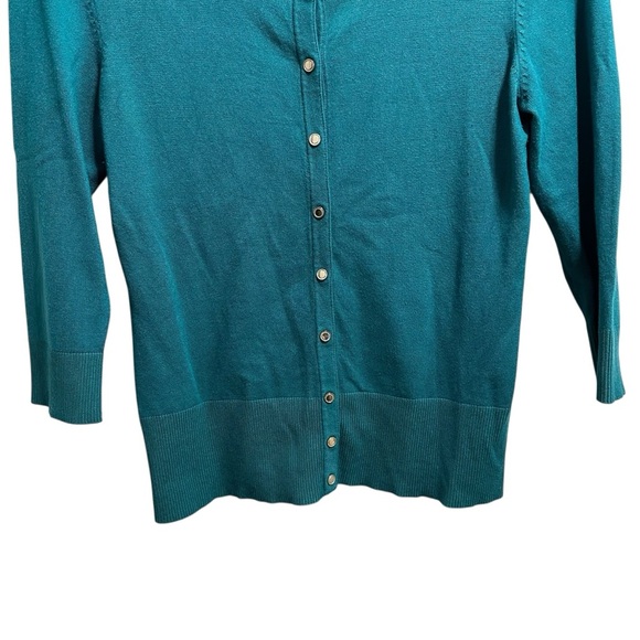 White House Black Market Green Snap Front Cardigan Small - Picture 5 of 11